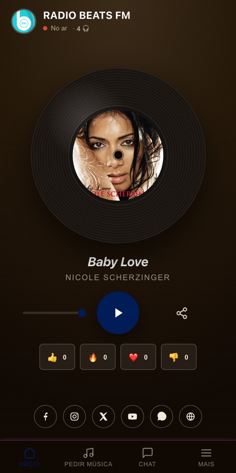 Aplicativo da rádio Beats FM gerado pelo painel xCAST