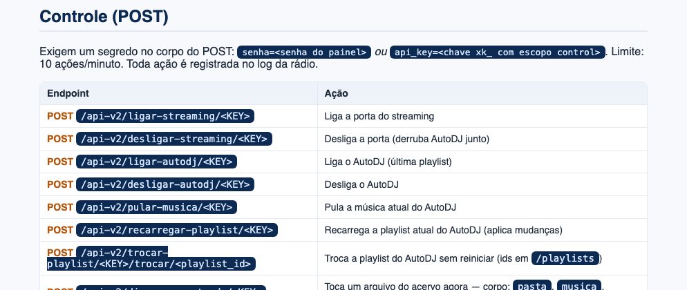 Comande a rádio de fora do painel